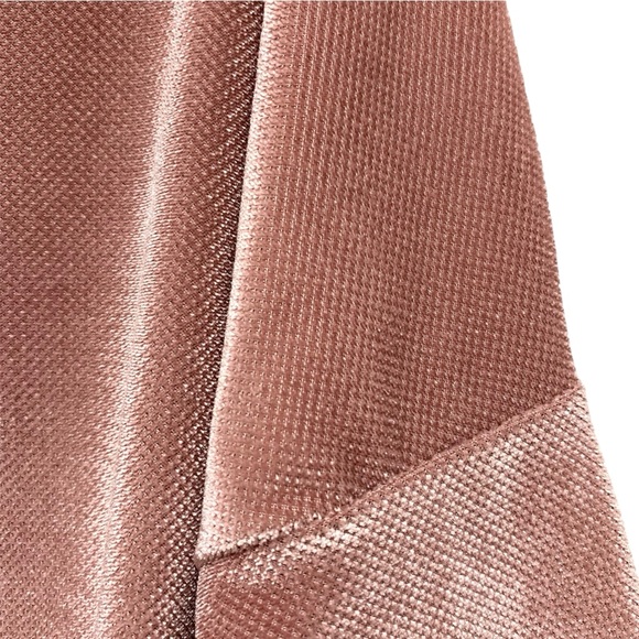 TOV Zipper Tunic Top Size‎ 40 Medium Pink Velvet Asymmetrical Hem Long Sleeve - Picture 11 of 13